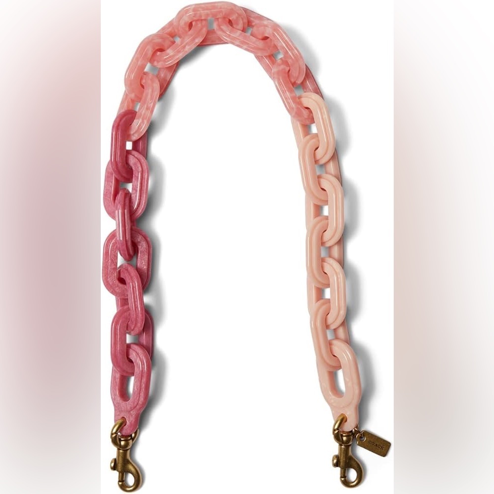 Authentic NWOT Coach Chunky Pink Resin Chain Coachtopia bag chain strap